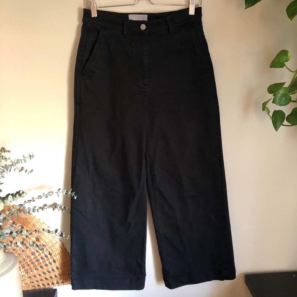 EVERLANE The Wide Leg Crop Pant in Black